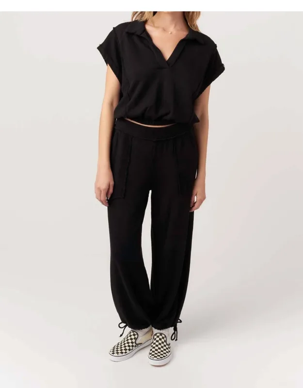 Going Places Mixed Textured Collared Pullover