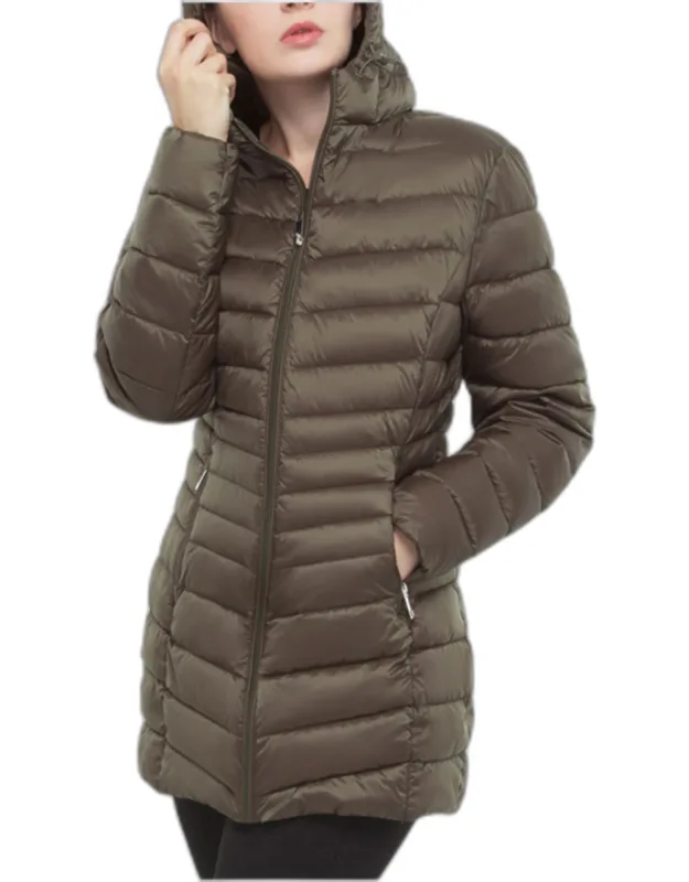 Light Long Coat Packable Puffer Jacket