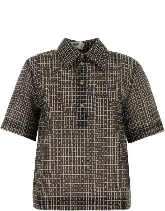 Printed Silk Blend Polo Shirt