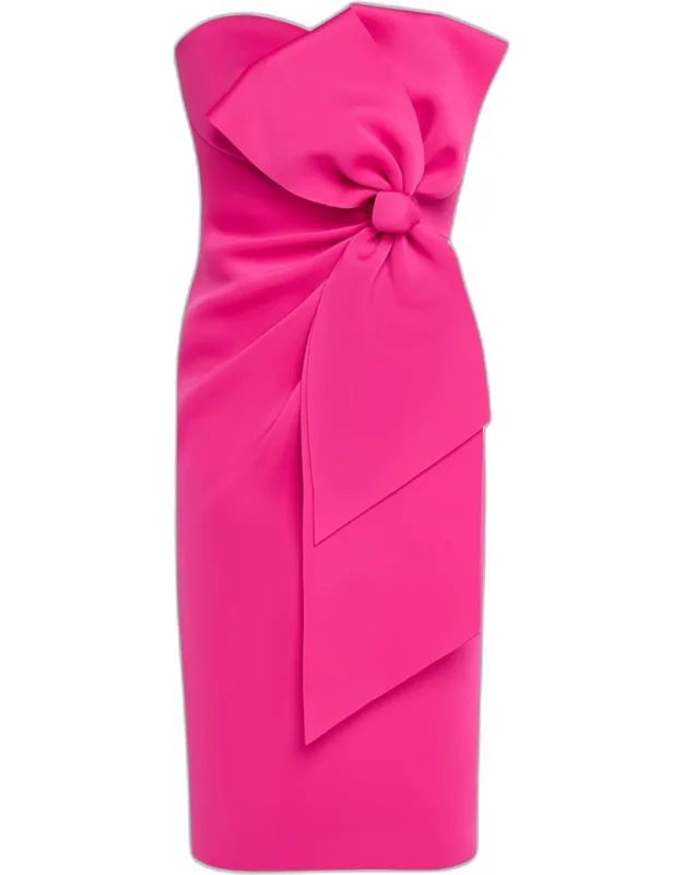 Strapless Bow-front Bodycon Dress