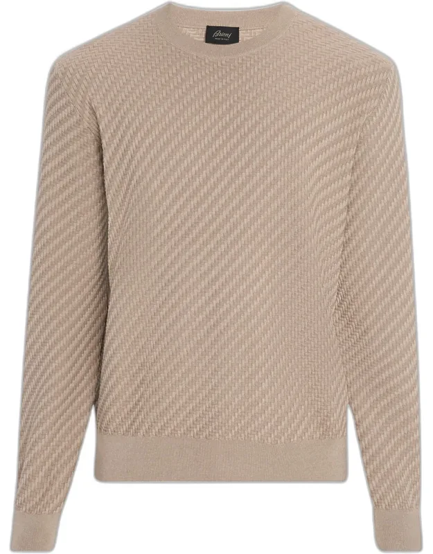 Basketweave Crew Sweater