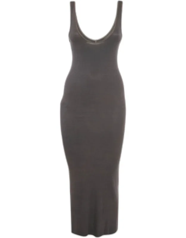 Rib Knit Scoop Neck Maxi Dress