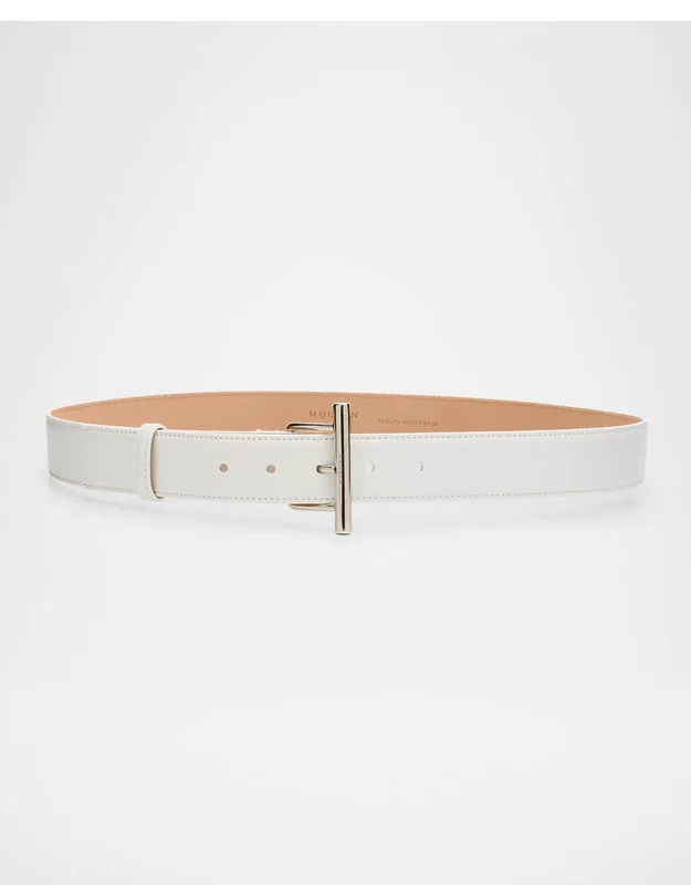 T-bar Skinny Leather Belt