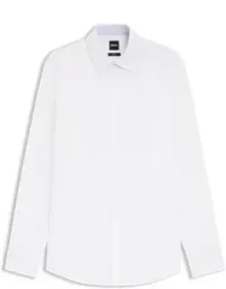 Easy-iron Slim-fit Shirt In Stretch-cotton Poplin