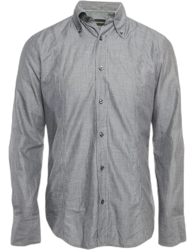 Striped Cotton Button Front Shirt