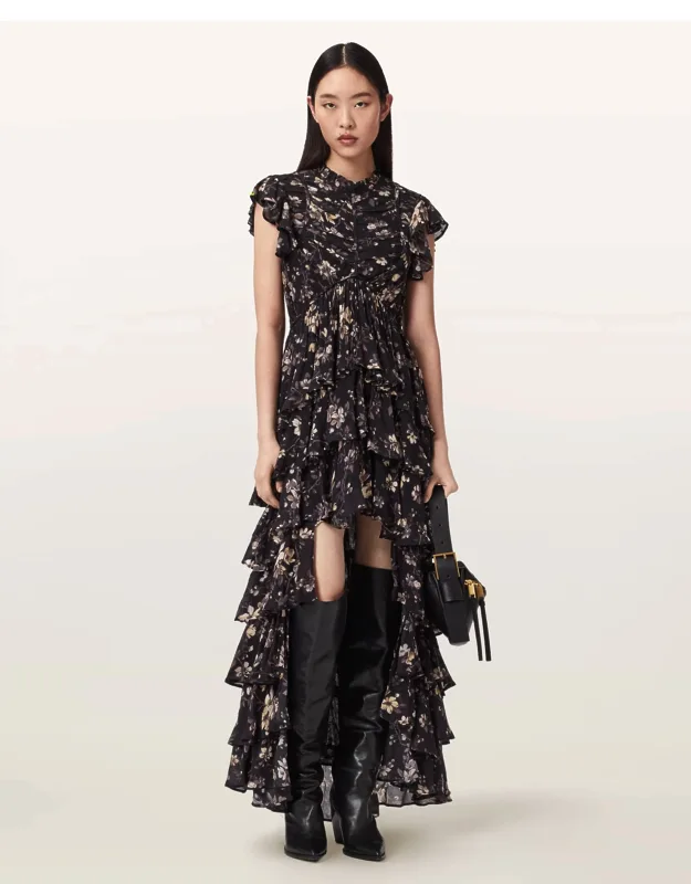 Floral Frill Maxi Dress