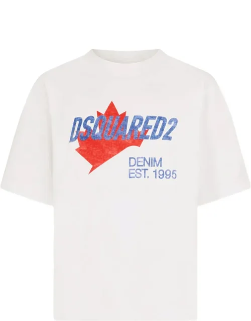 Graphic-print T-shirt With Short Sleeves And Round Neck