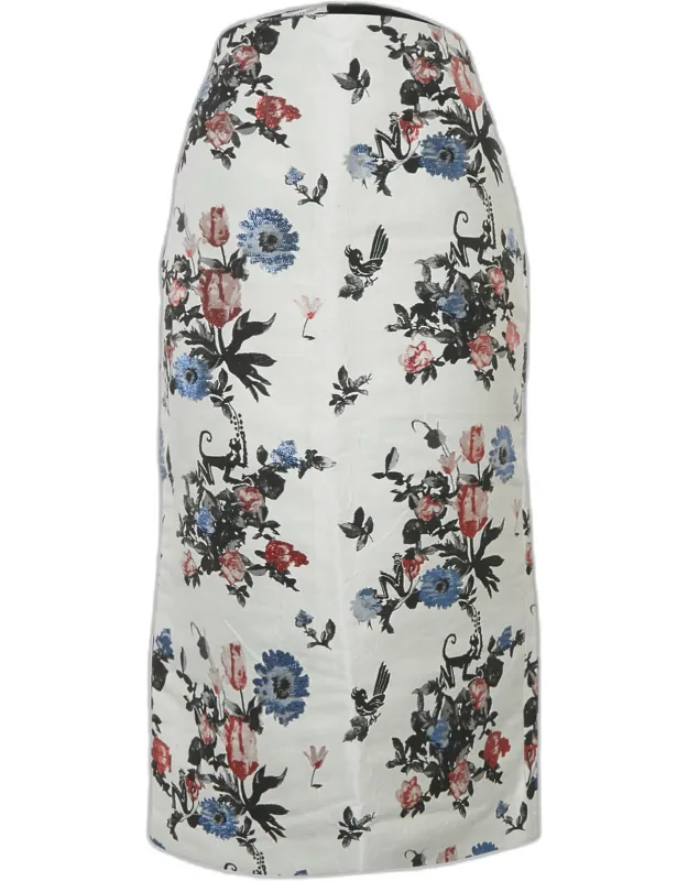 Floral Jacquard Pencil Skirt