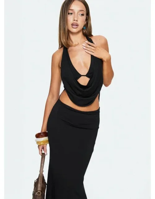 Almira Halter Plunge Maxi Dress
