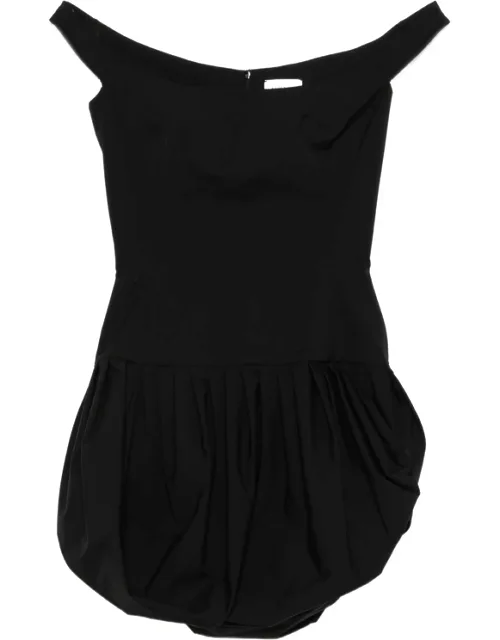 Off-shoulder Gathered Mini Dress