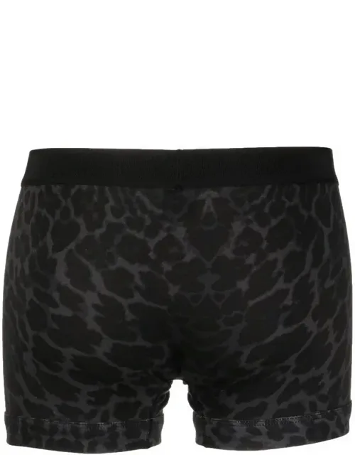 Logo-waistband Leopard-print Boxers