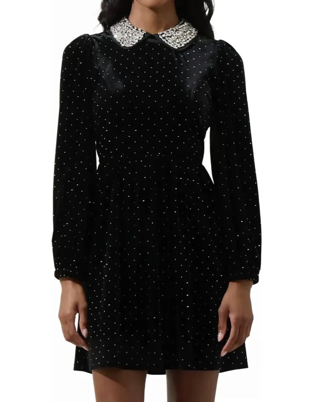 Velvet Polka Dot Mini Dress