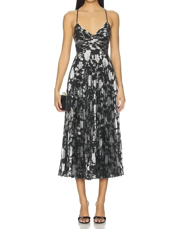 Pleated Midi Dress