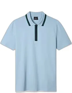 Contrast Tipping Zip Polo Shirt
