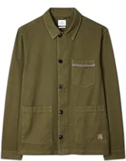 Khaki Cotton-twill 'stitch Stripe' Work Jacket