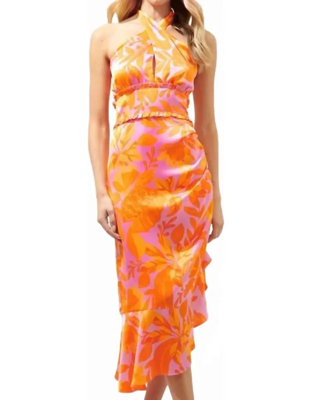 Tropicanna Halter Midi Dress