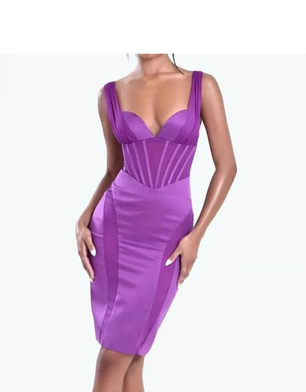 Dahlia Mesh Corset Satin Dress