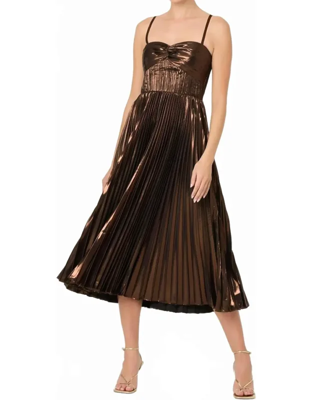 Pleated Midi Dress