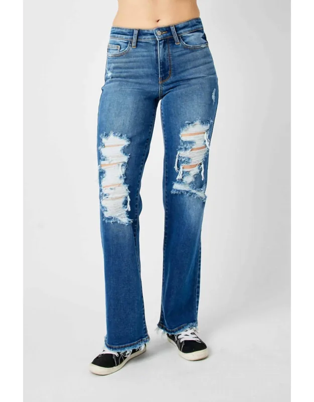 Mid Rise Distressed Jeans