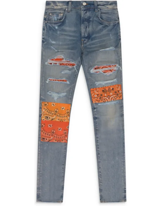 Vintage Bandana Patch Skinny Jeans
