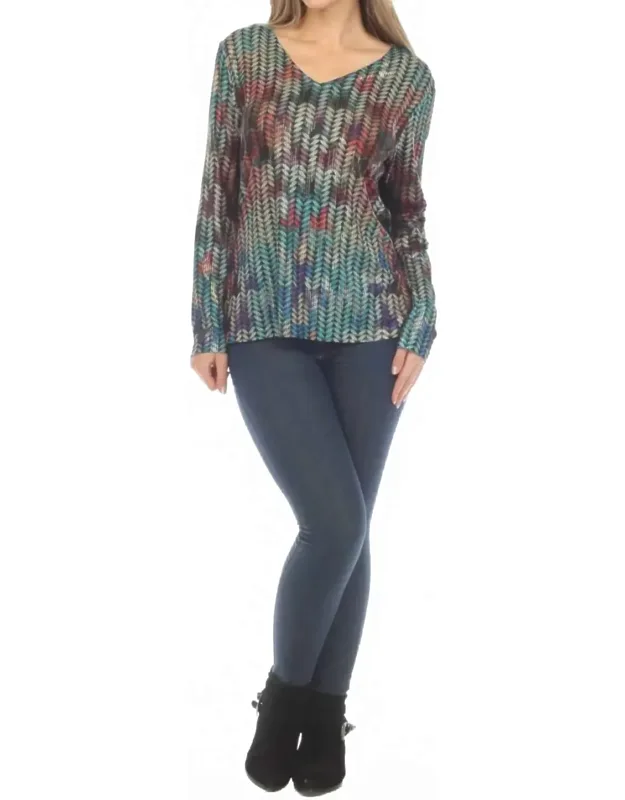 Long Sleeve Pattern Top