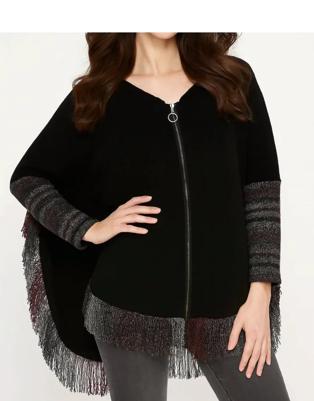 Fringe Hooded Poncho