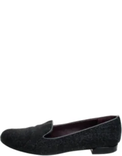 Glitter Leather Smoking Slippers