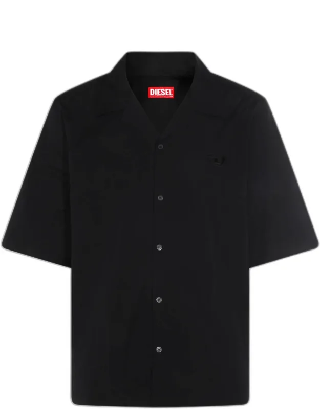 Diesel Black Cotton Shirt With Regular Collar And Button Fastening