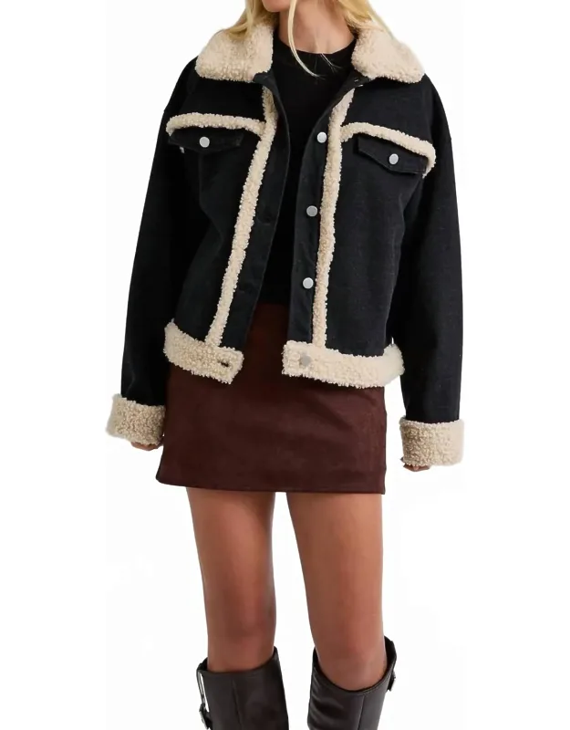 Fur Contrast Jacket