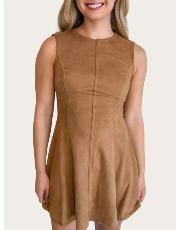 Slick And Suede Mini Dress