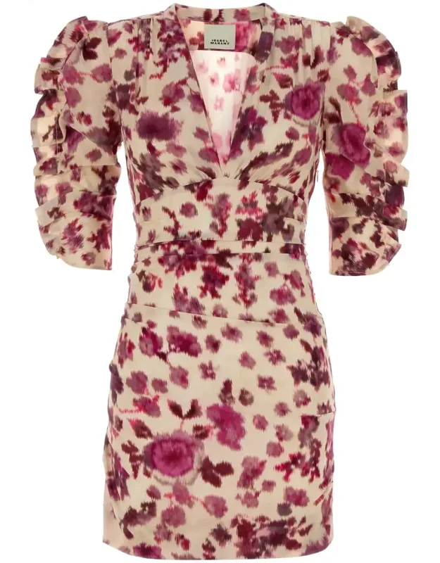 Printed Stretch Silk Mini Dress