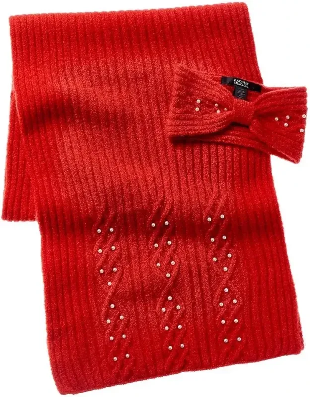 Cable Knit Stretch Headband And Scarf Set