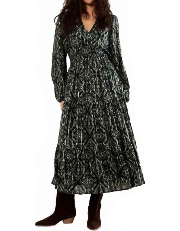 Empire Smock Waist Tiered Dress