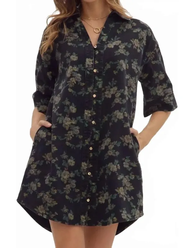 Floral Print Half Sleeve Mini Dress