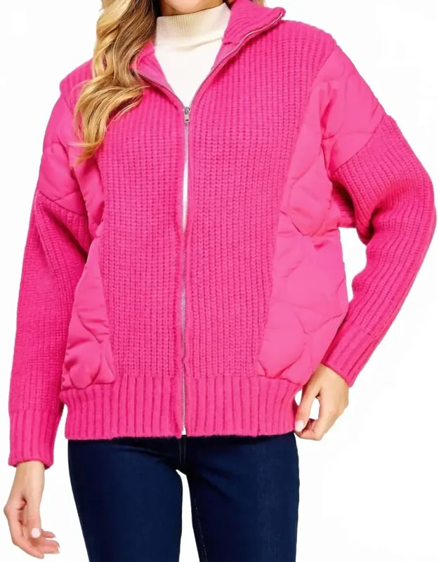 Cozy Quilted Sweater Jacket