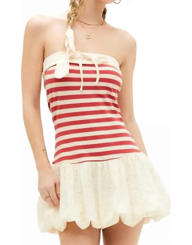 Americana Terry & Eyelet Bubble Dress