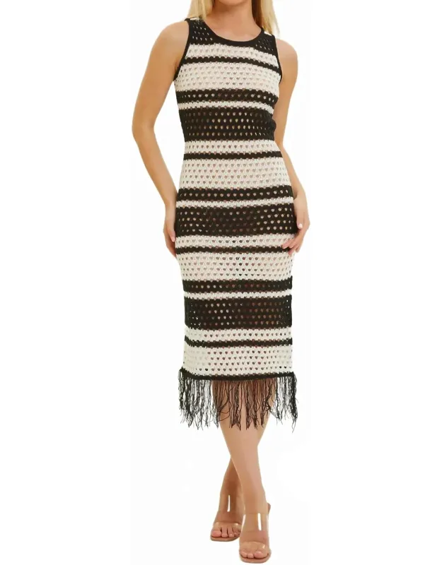 Cabana Chic Open Knit Midi Dress