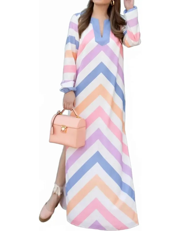 Striped Caftan Dress