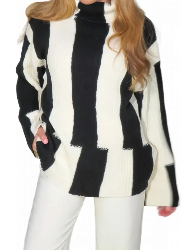 Abstract Stripe Sweater