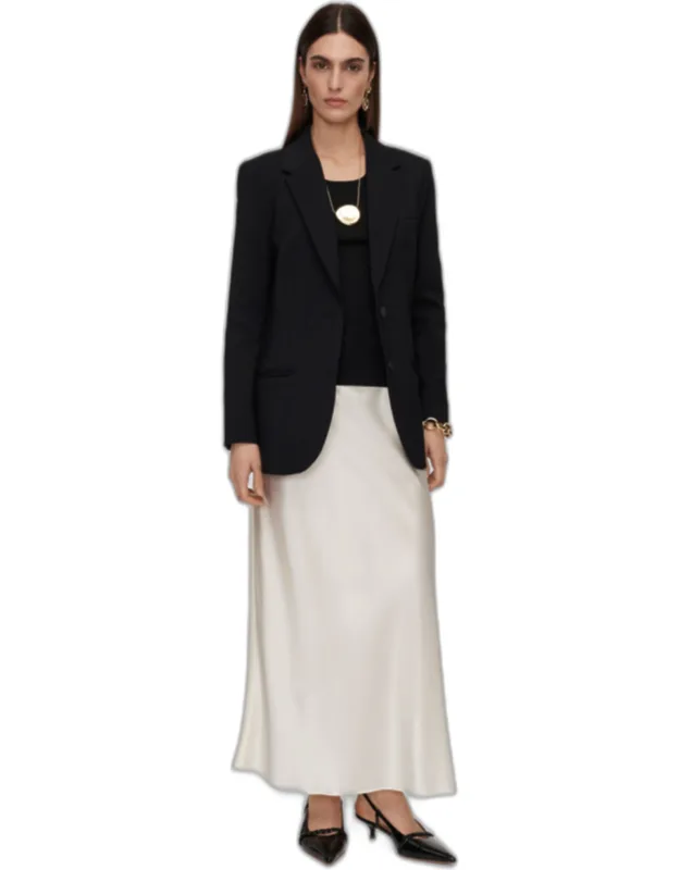 Isaak Long Silk Satin Skirt