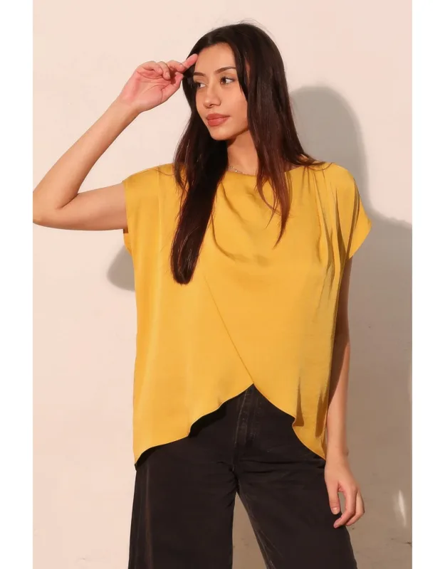 Washed Poly Silk Tulip Tunic