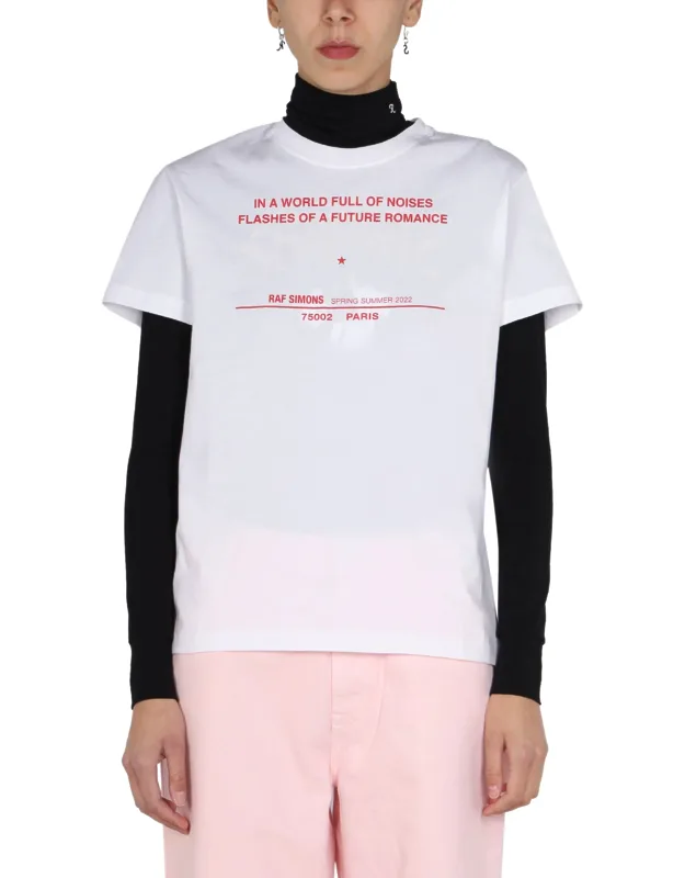 Raf Simons Logo Print T-shirt Regular Fit 100% Cotton