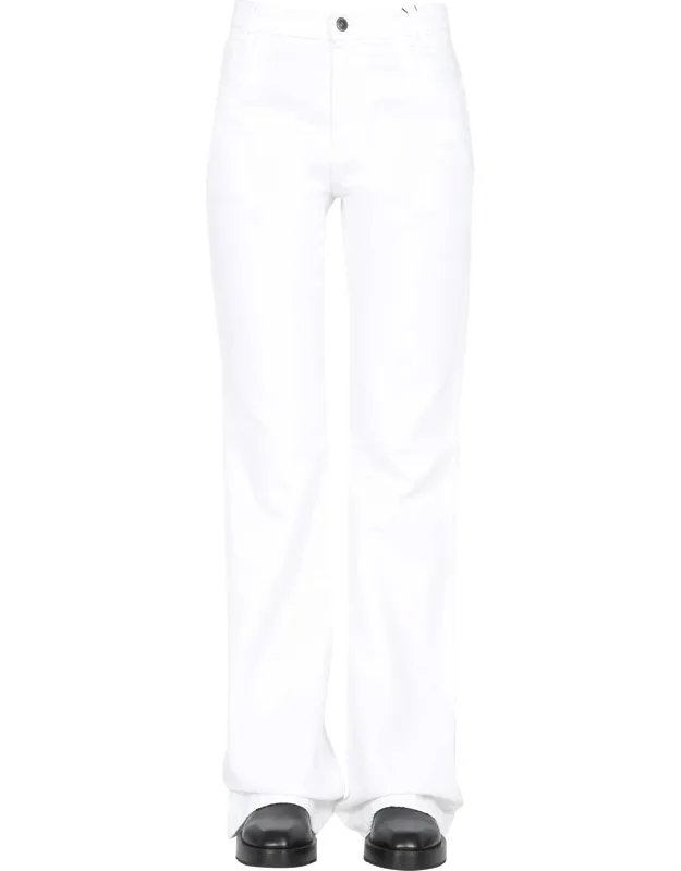 Flared Jeans With Logo Patch
