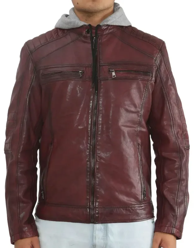 Hooded Biker Jacket