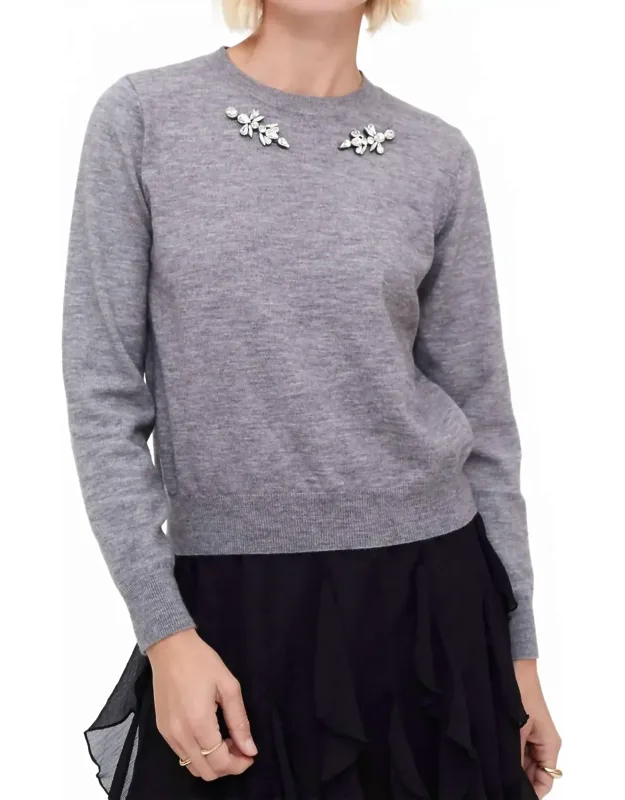 Rhinestone Applique Sweater