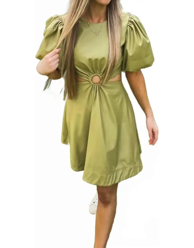 Puff Sleeve Mini Dress