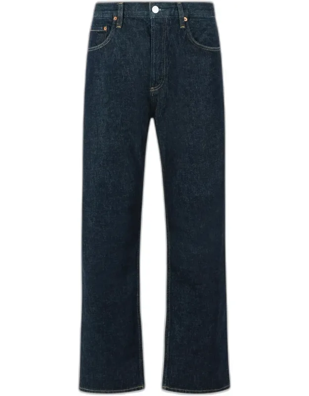 Magnus Mid Rise Bow Leg Cotton Jeans