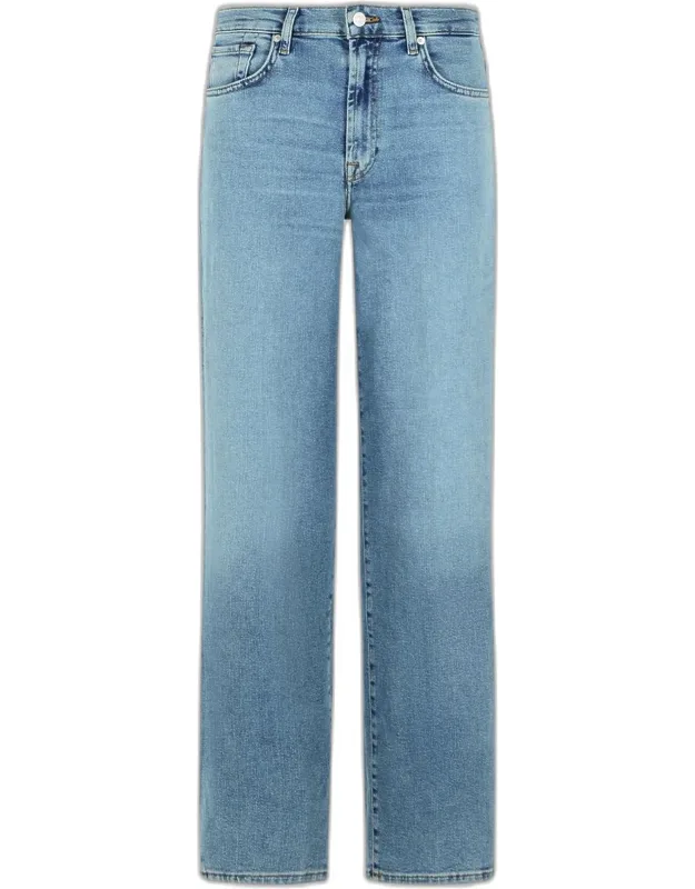 Stovepipe Straight Cotton Blend Jeans