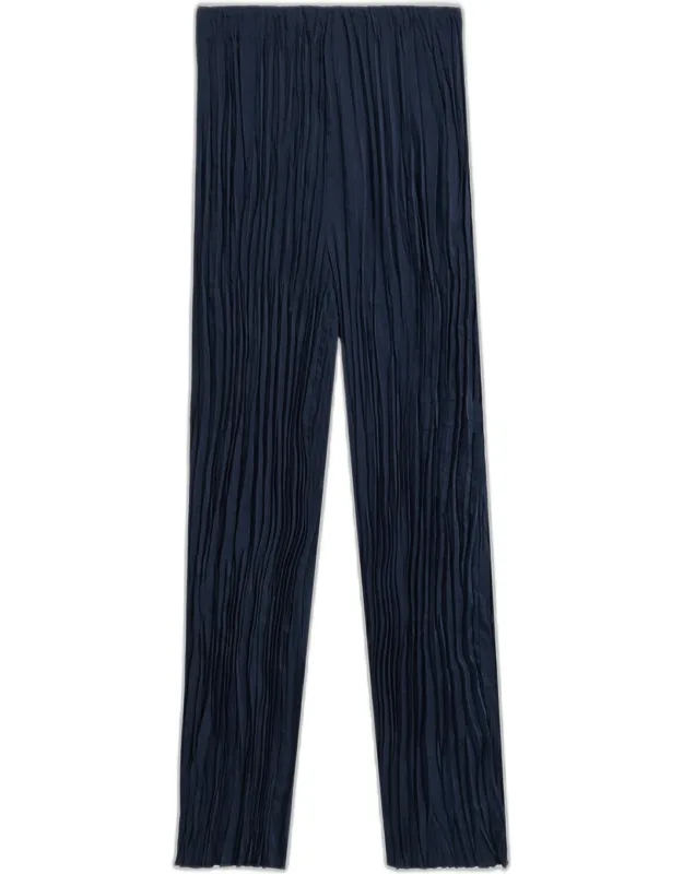 Lilian Pleated Wide-leg Satin Pants