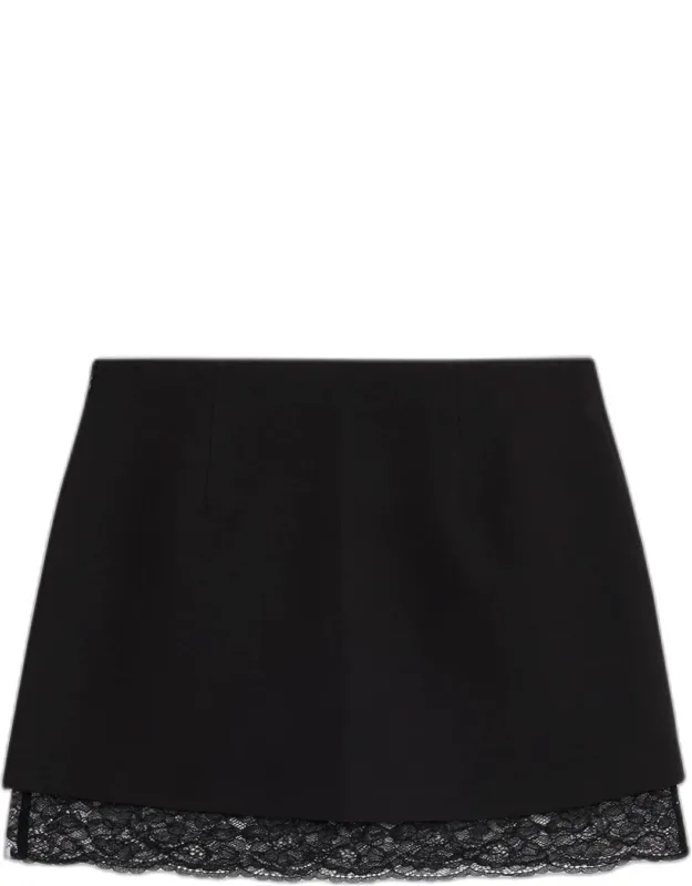 Lace Combo Mini Skirt